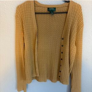 Lauren Ralph Lauren Tan/Brown Cardigan Sweater